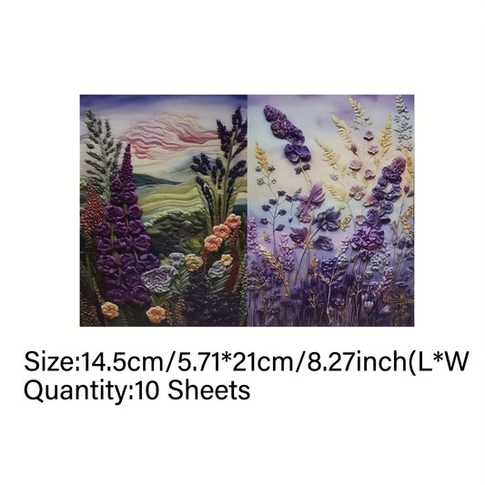 Vigus10pcs Lavender Manor A5 Size Paper