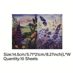 Vigus10pcs Lavender Manor A5 Size Paper