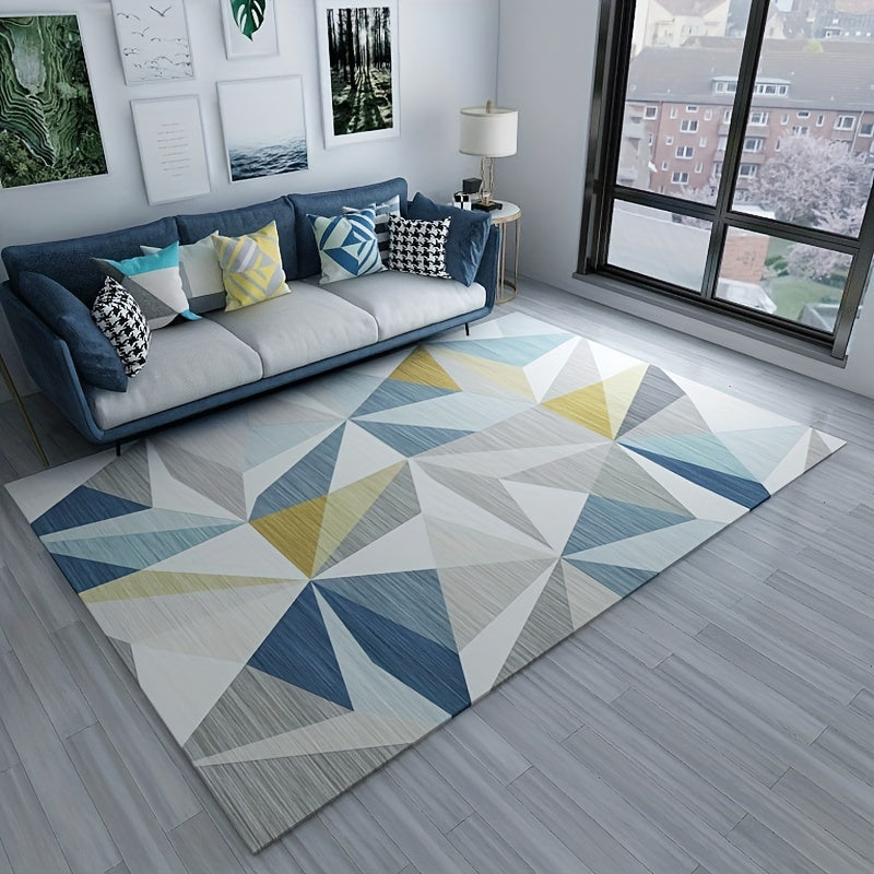 Soft Geometric Area Rug for Living Room, Non-Slip Nordic Carpet