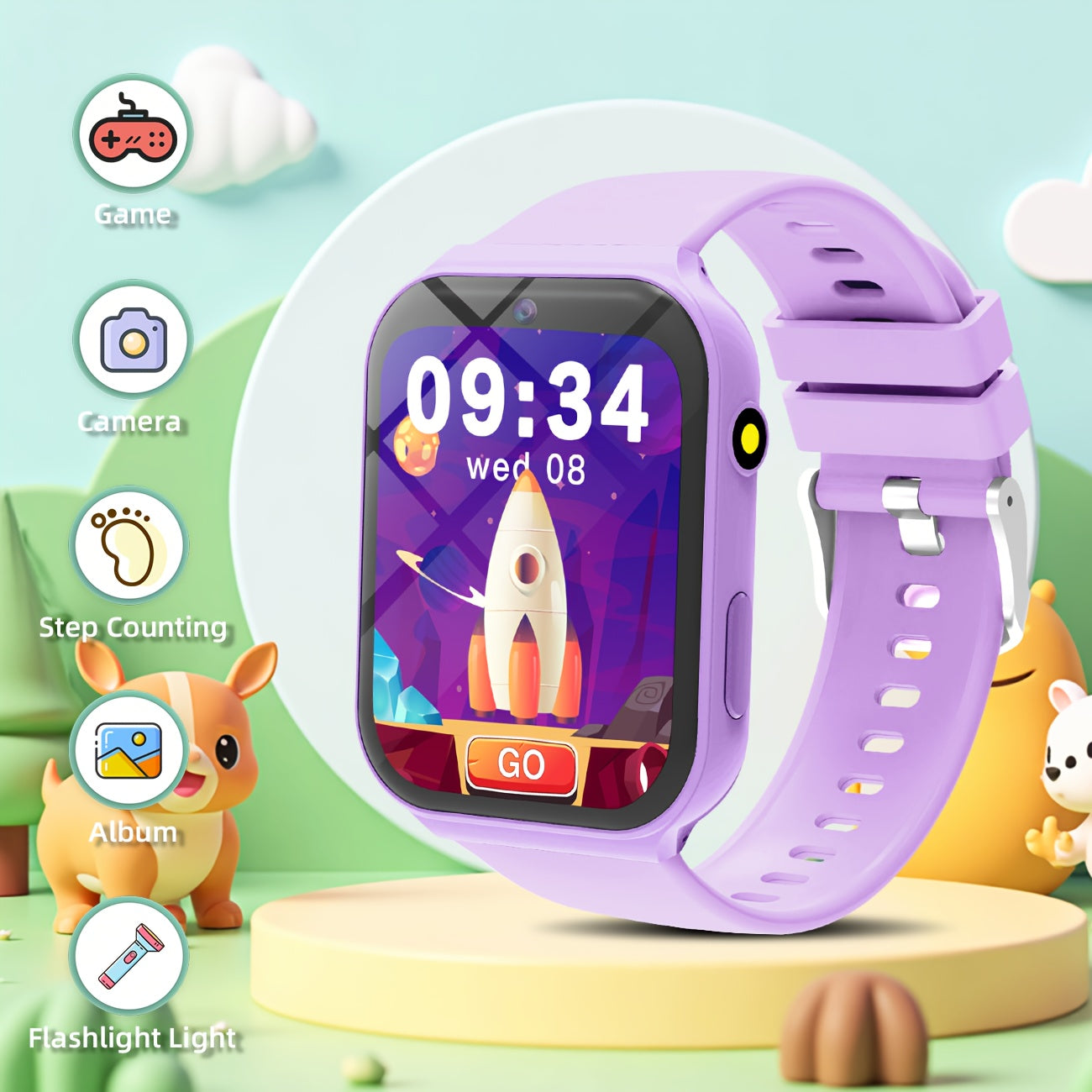 SIMSONFIT Kids Smart Watch Educational Games Racing Puzzle Calculator Flash