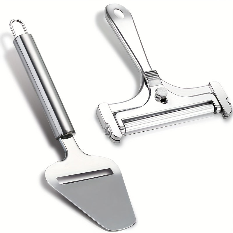 2pcs Stainless Steel Cheese Slicer Adjustable Thickness Cutter