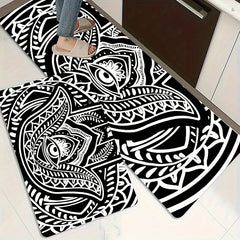 Abstract Eye Pattern Kitchen Mat Non Slip Waterproof Entrance Doormat