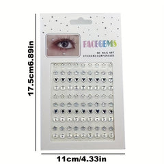 4pcs Music Stage Makeup Pearl Stickers Y2K Makeup Accessories Nail Stickers