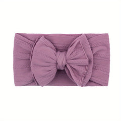 Jacquard Bow Soft Elastic Headband for Baby Girls