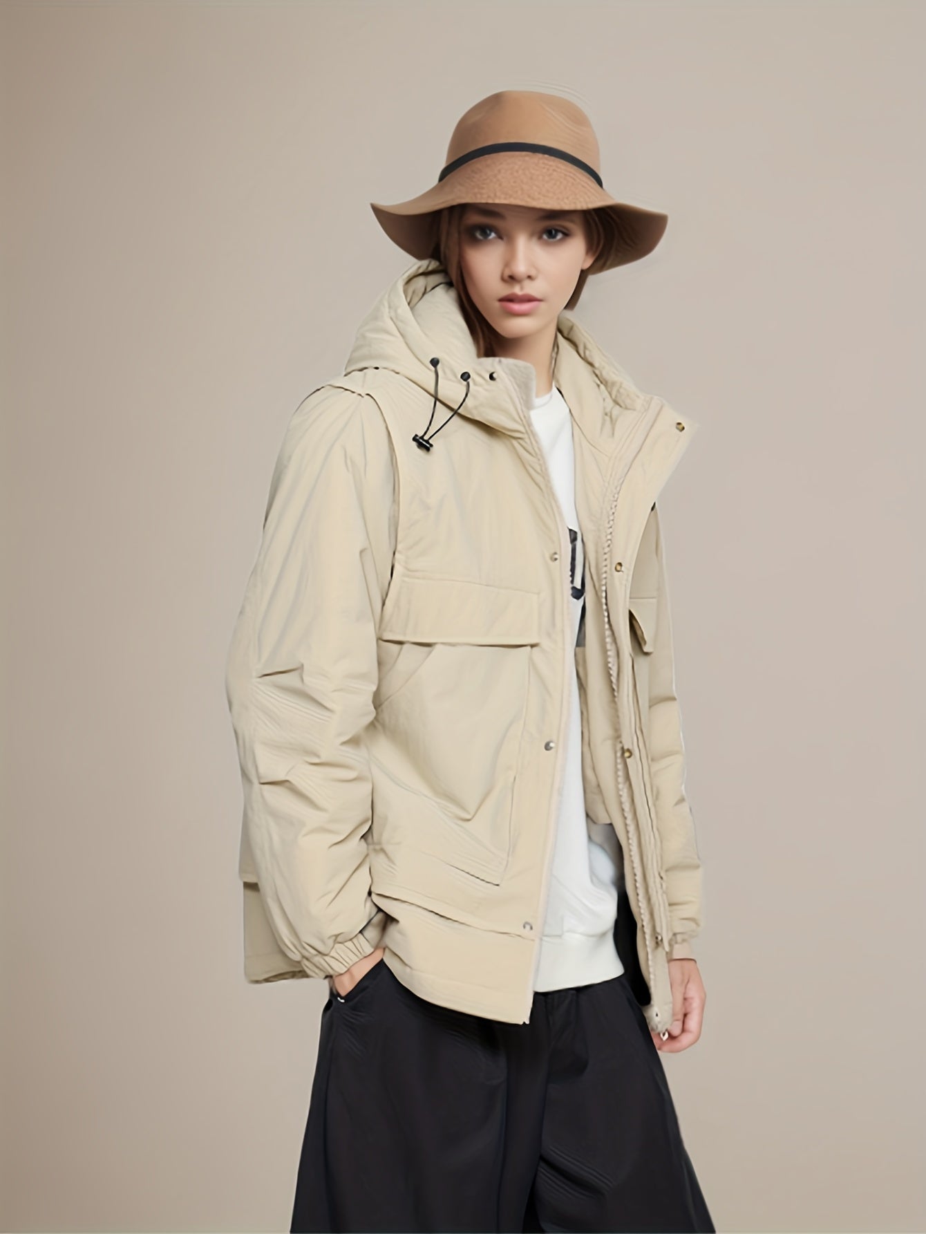 Warm Hooded Puffer Jacket for Winter Outdoor Sports