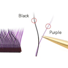 Purple YY Shape Volume Lashes 10-14mm Eyelash Extensions for Natural Look