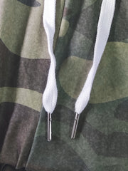 Women's Plus Camo Drawstring Elastic High Rise Joggers