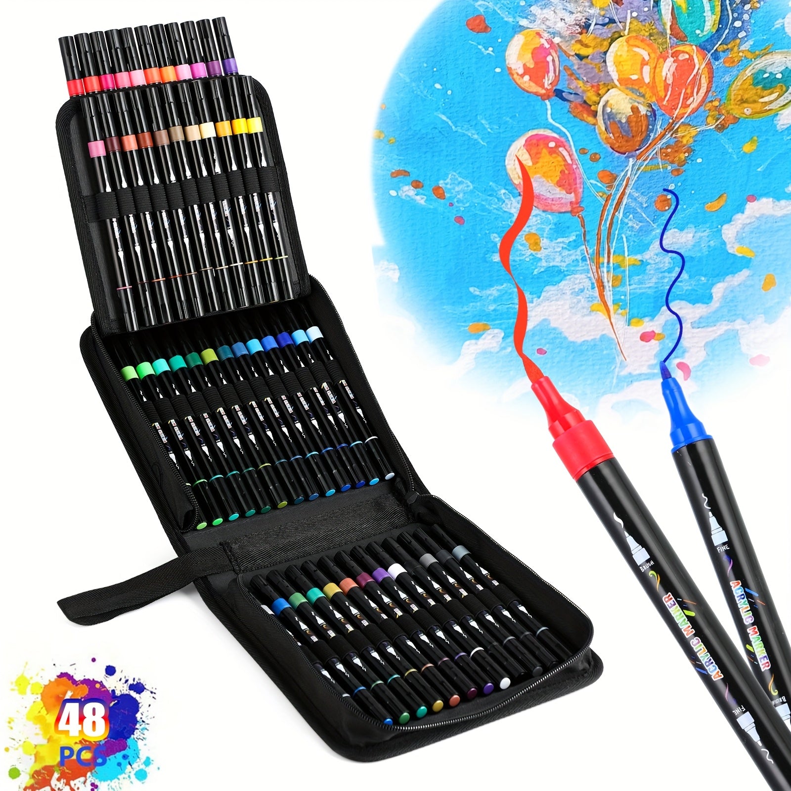 Acrylic Paint Markers Dual Tip Pens for Adults Eggs Wood Rock Plastic