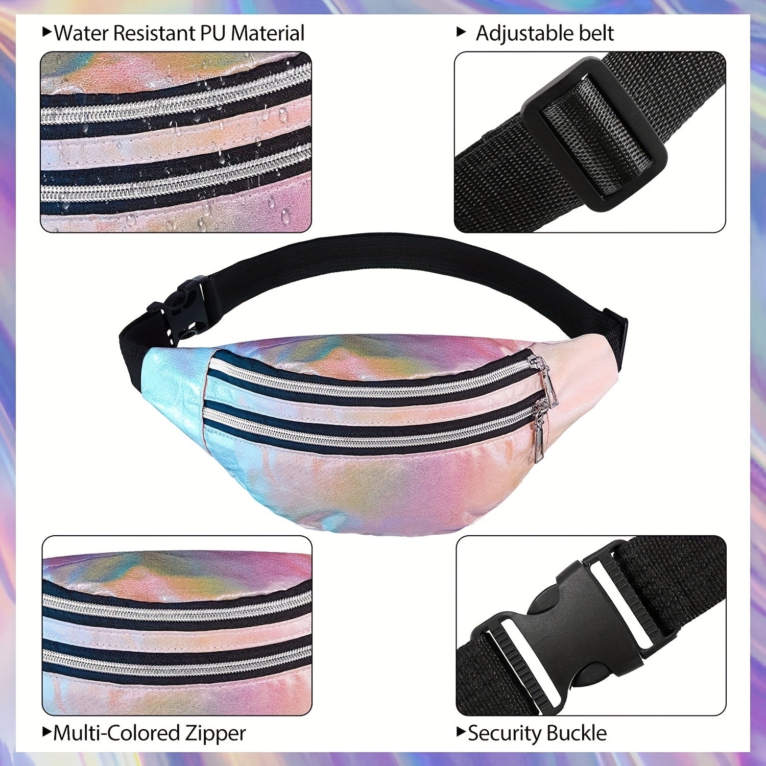 Colorful Waist Bag for Running Sport and Travel