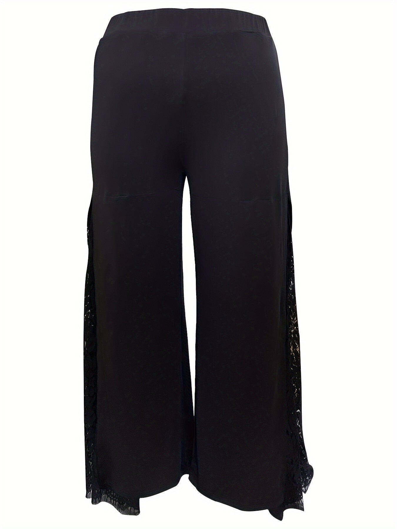  Lace Elastic High Rise Wide Leg Trousers