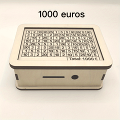 Creative Wooden Money Saving Box With 1000 500 Savings Plan Table