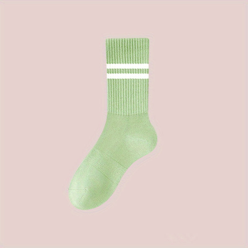 Comfy Striped Trim Non-slip Yoga Socks 2 Pairs