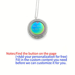 Personalized Silver Rhinestone Pet Memorial Pendant with Engraving