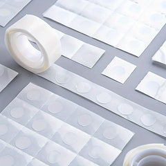 3pcs Transparent Dot Double Sided Tape 100pcs Roll Crafts Journal Tape