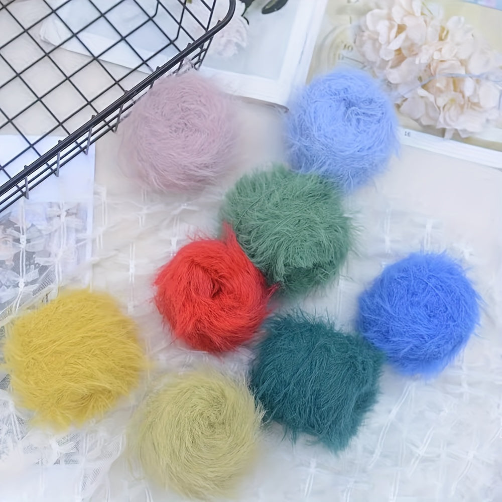 Soft Long Hair Mink Fur Hand Knitted DIY Sweater Coat Bag Doll Material Thread