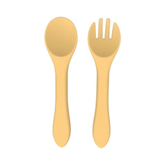 Baby Silicone Soft Fork And Spoon Set - Training Feeding