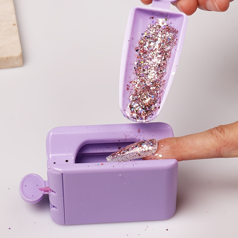Nail Glitter Powder Recycling Box Double Layer Storage Case
