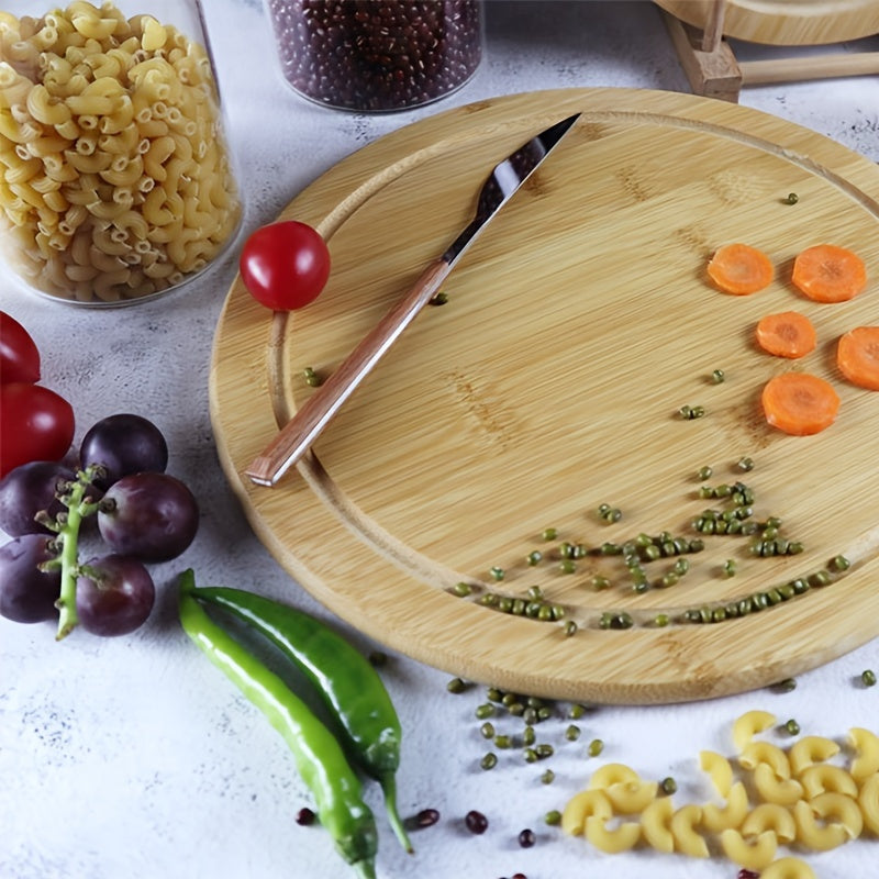 Natural Bamboo Round Cutting Board for Kitchen Chopping