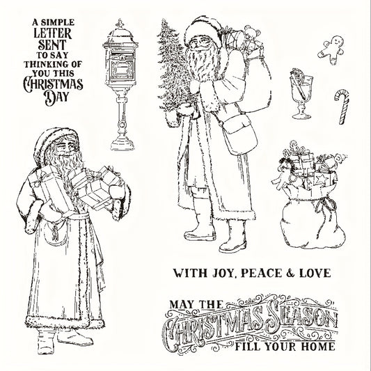 Christmas Santa Claus Metal Cutting Dies And Stamps Scrapbook DIY Stencils
