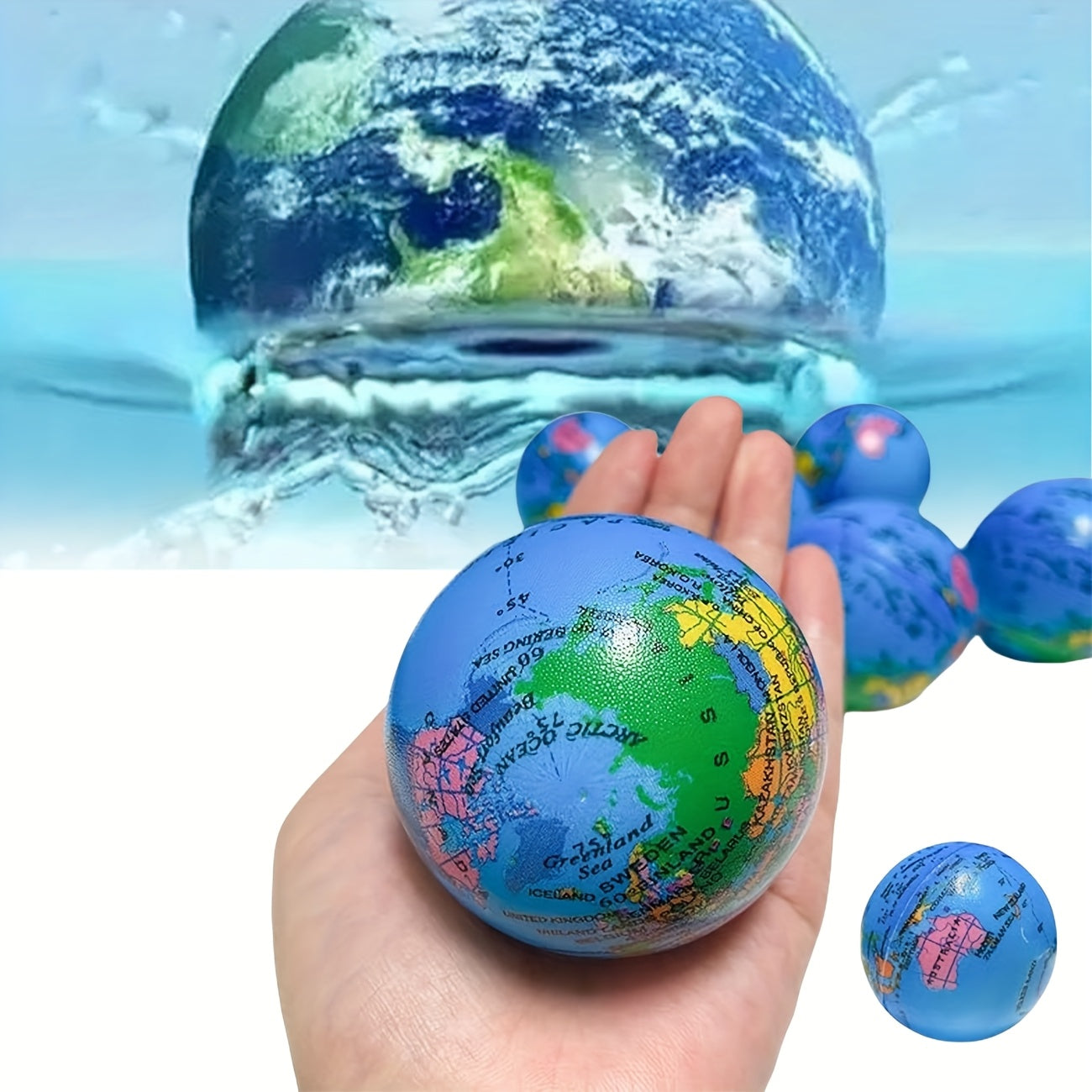 24 Earth Relax Balls Sensory Toys World Map Mixed Colors Finger Exercise