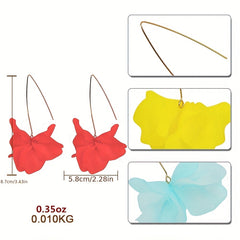 Exaggerated Flower Boho Dangle Earrings Resin Jewelry Female Gift