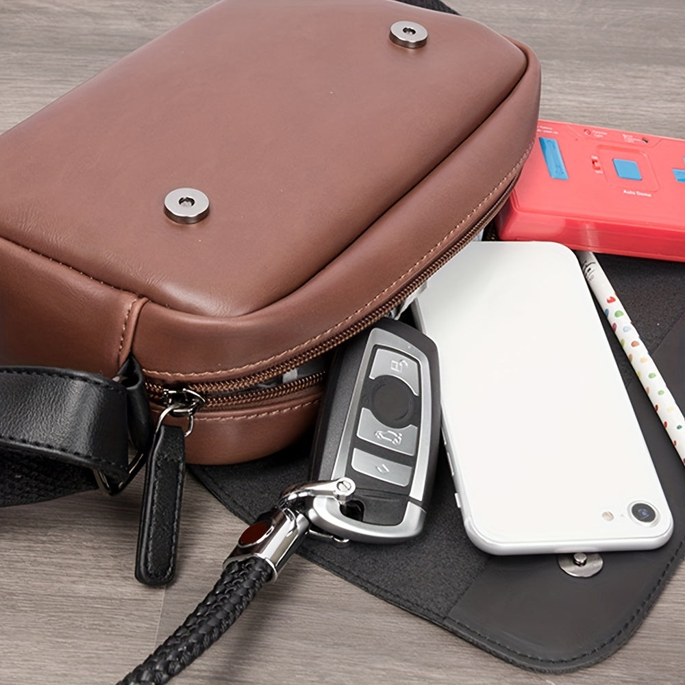 Men's Block Shoulder Bag Crossbody Bag Men's Daily Casual Flap Bag