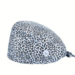 Cartoon Animal Print Scrub Cap Adjustable Nurse Hats Working Hat