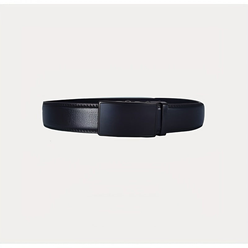 Men's Leather Belt Auto Buckle Business Waist Strap