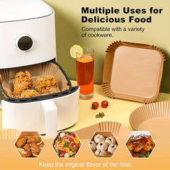 Disposable Air Fryer Liners 16cm Square Paper Liner Pots Basket Baking Trays