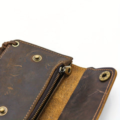 Vintage Crazy Horse Leather Wallet with Coin Pocket