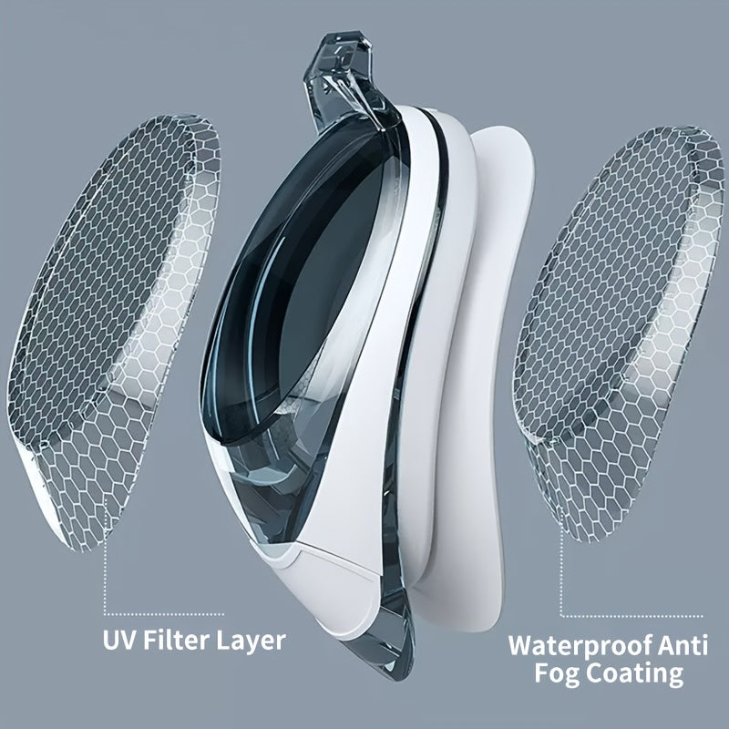 Adult's Plain Glass Swimming Goggles Anti-fog Waterproof