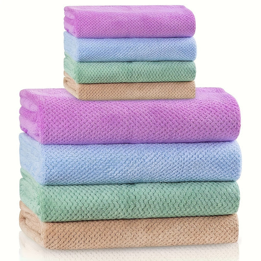 8pcs Microfiber Towel Set for Bathroom, Pool, Beach - Quick Drying
