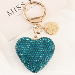 1pc Peach Heart Car Keychain Women Handbag Pendant Keyring Gift