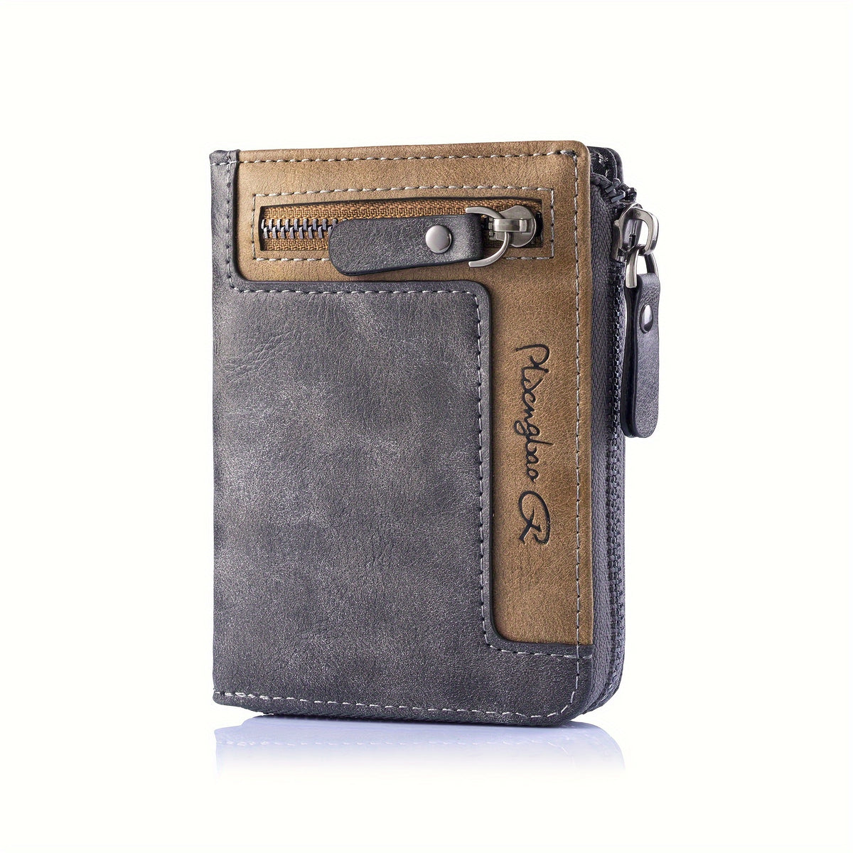 Men's Retro Short Zipper PU Leather Wallet Ideal Gift For Men