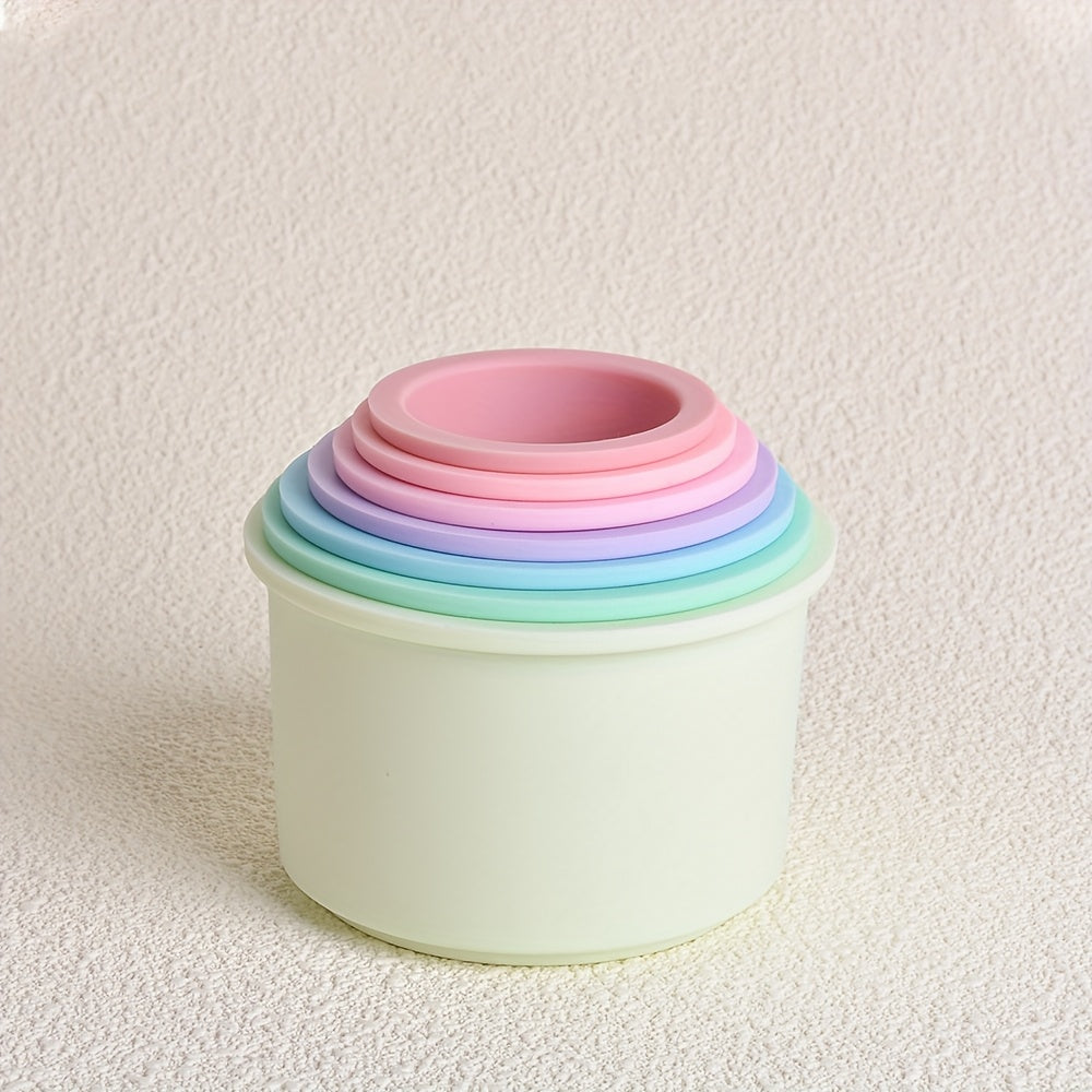Colorful Silicone Stacking Blocks Toy for Shape Recognition & Matching Puzzle