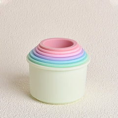 Colorful Silicone Stacking Blocks Toy for Shape Recognition & Matching Puzzle