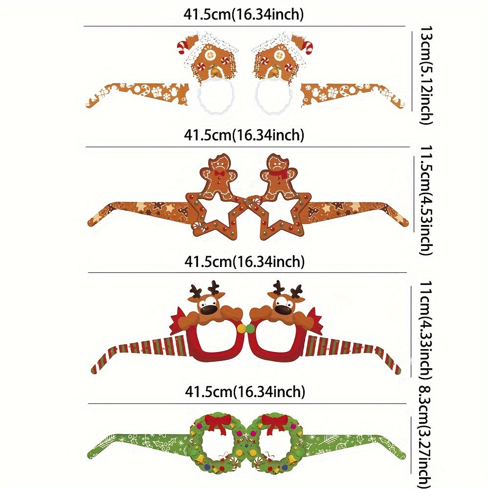 8pcs Christmas Party Glasses Festive Holiday Eyewear