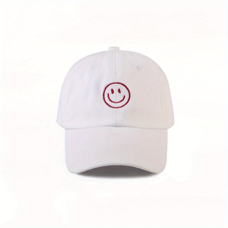 Smiling Face Embroidery Baseball Cap Couple Sun Hats Unisex Dad Hats