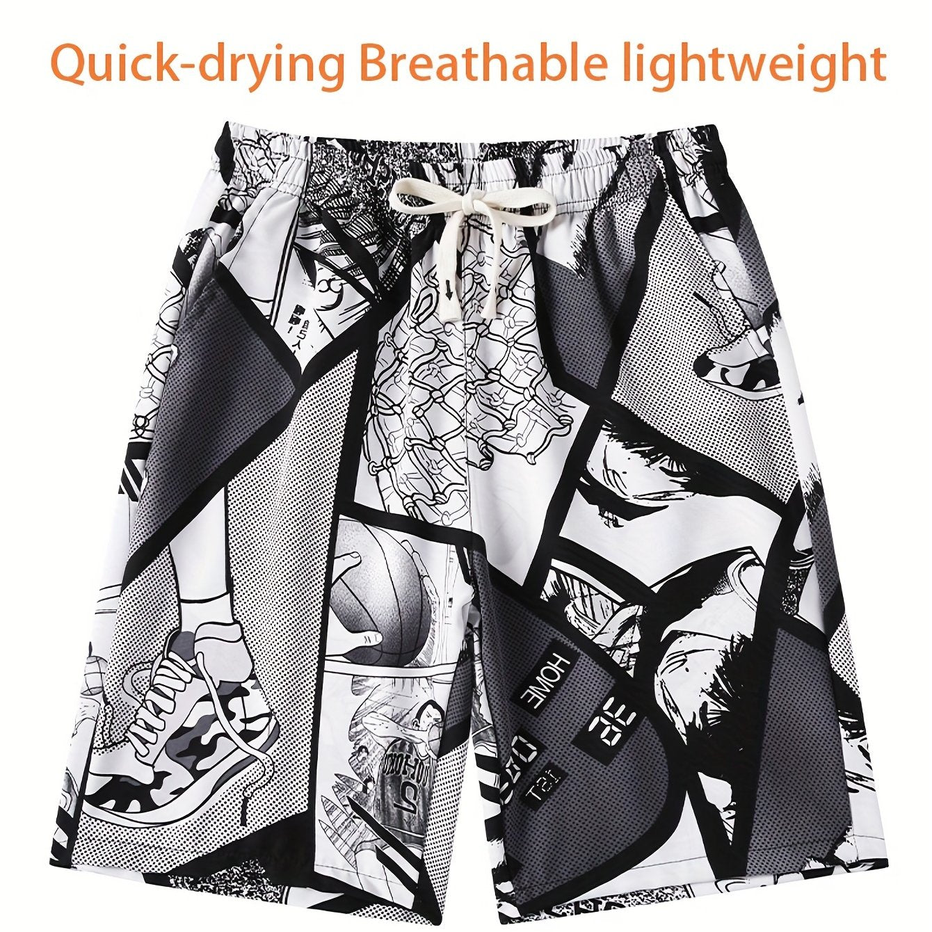 Men's Graphic Sport Shorts Quick Dry & Stretchy for Fitness Gym