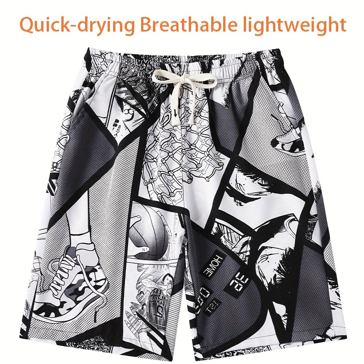 Men's Graphic Sport Shorts Quick Dry & Stretchy for Fitness Gym
