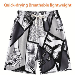 Men's Graphic Sport Shorts Quick Dry & Stretchy for Fitness Gym