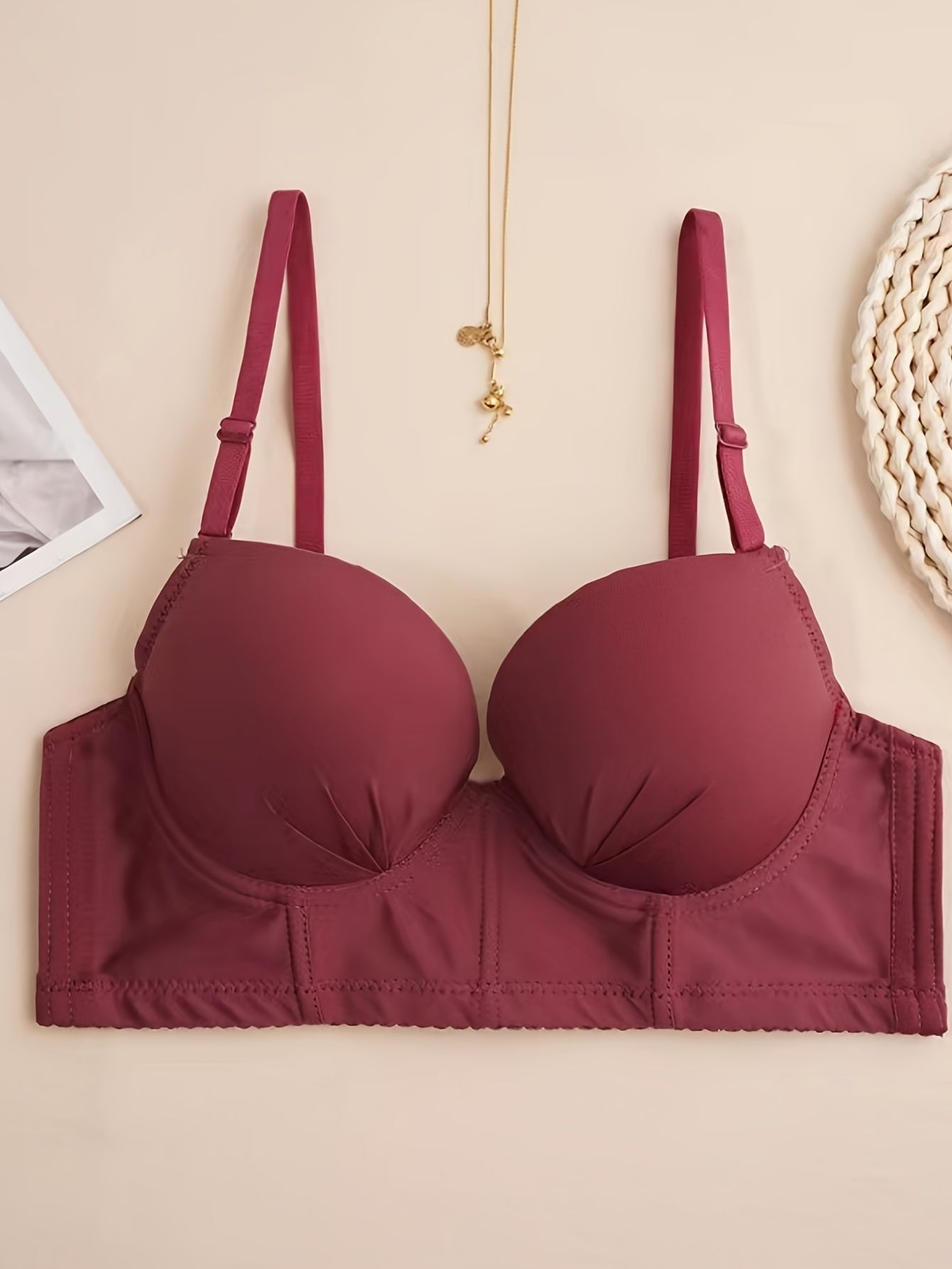 Plunge Crop Top Bra for Women Comfortable & Breathable T-Shirt Bra