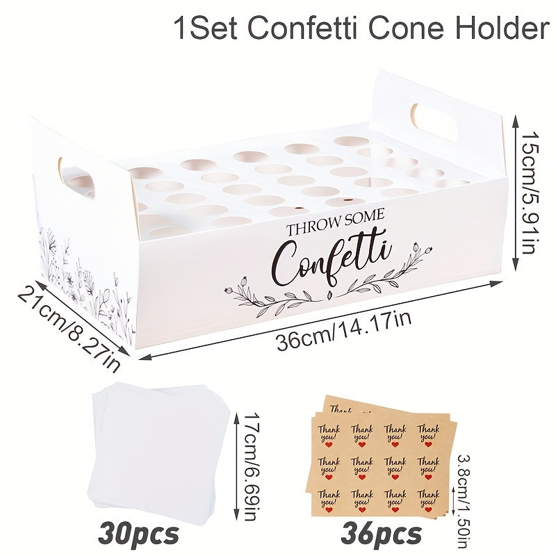 Rustic Wedding Paper Cone Holder Box Confetti Tray