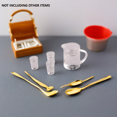 1/12 Dollhouse Cups Set with Kettle and 3 Water Cups - Mini Home Accessories
