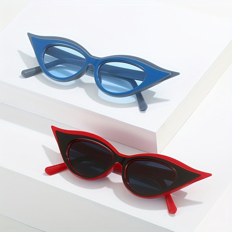Y2K Cat Eye Sunglasses UV400 Sun Shades Decorative Glasses