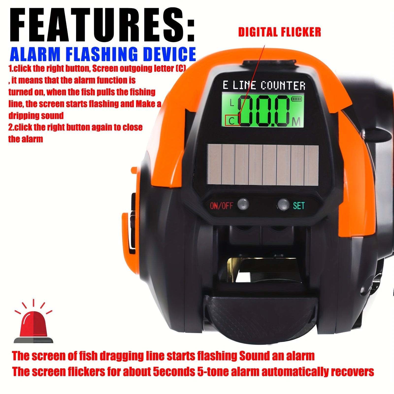 SAMOLLA Waterproof Electronic Fishing Reel LED Screen Baitcasting Reel