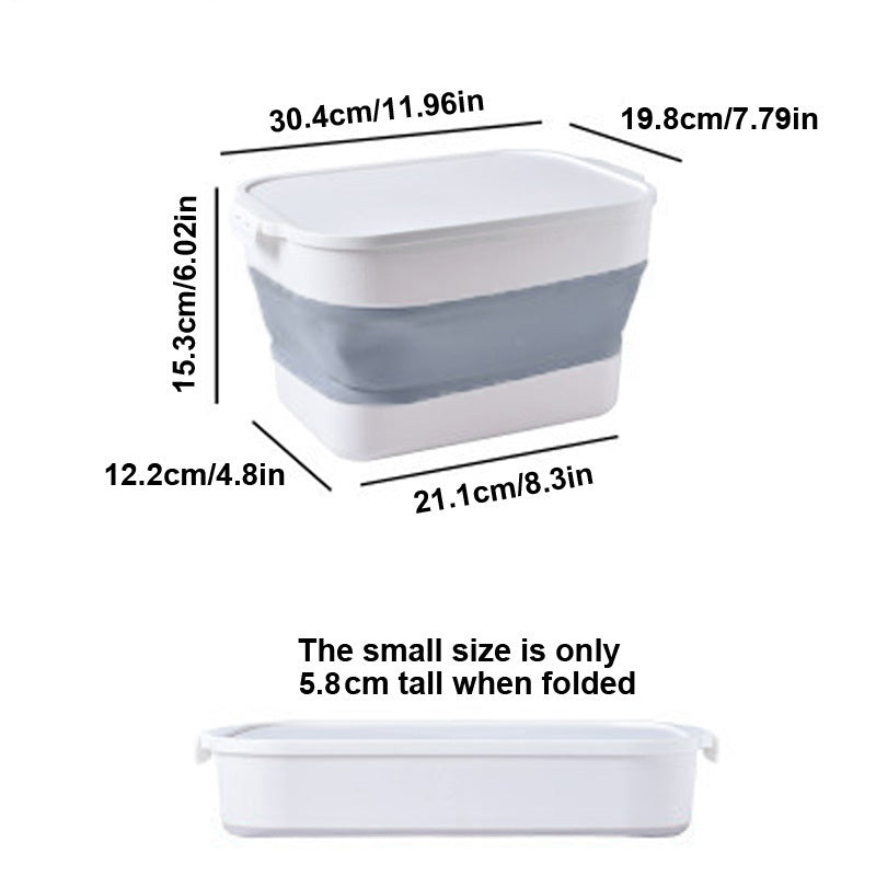 Foldable Plastic Storage Box with Cover for Camping and Household