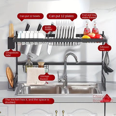 Metal Dish Rack Kitchen Organizer For Tableware Storage