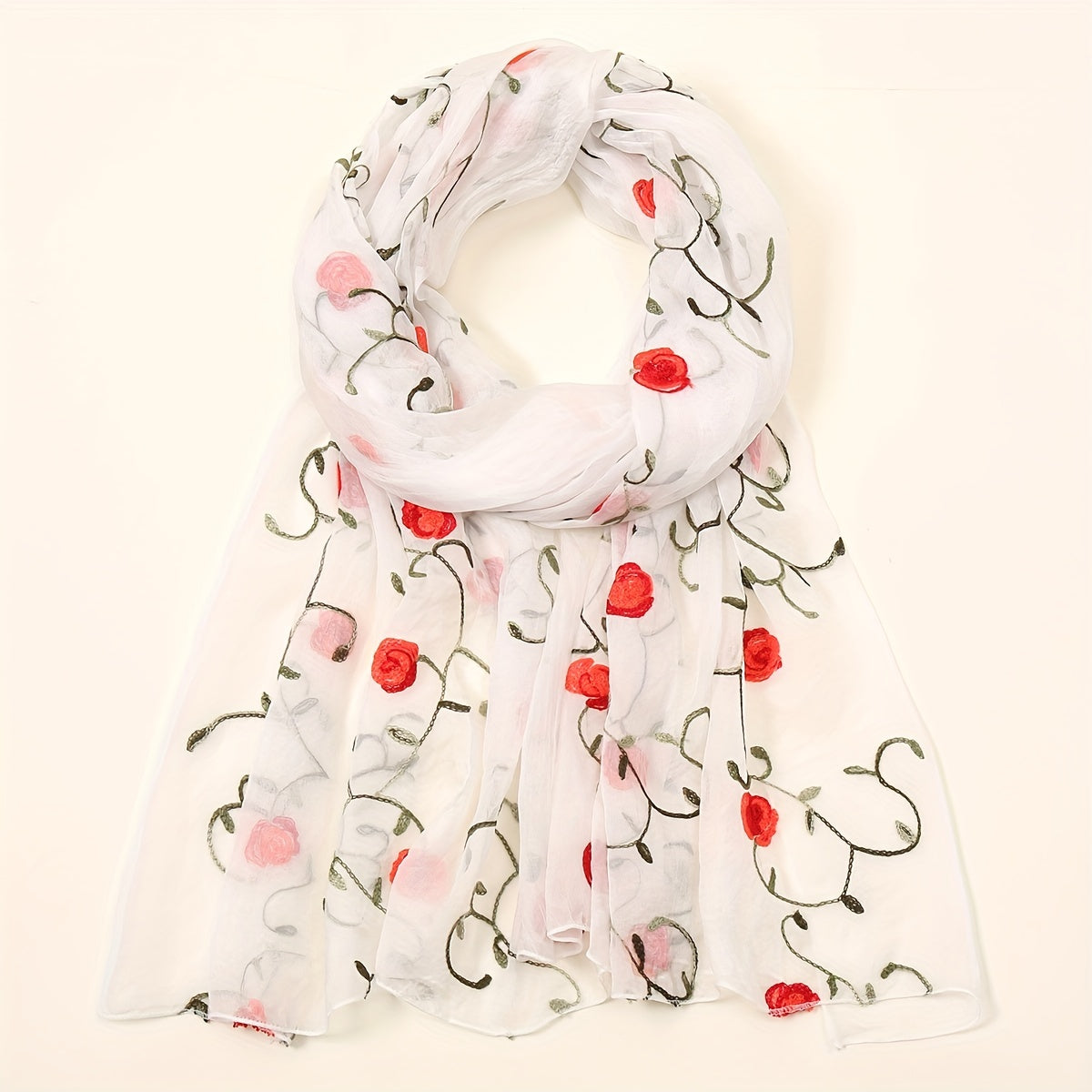 Flower Print Scarf Breathable Sunproof Shawl Bandana
