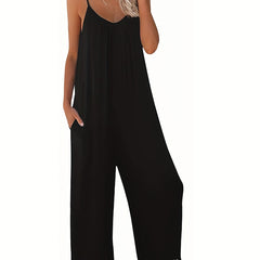 Spaghetti Strap Wide Leg Jumpsuit